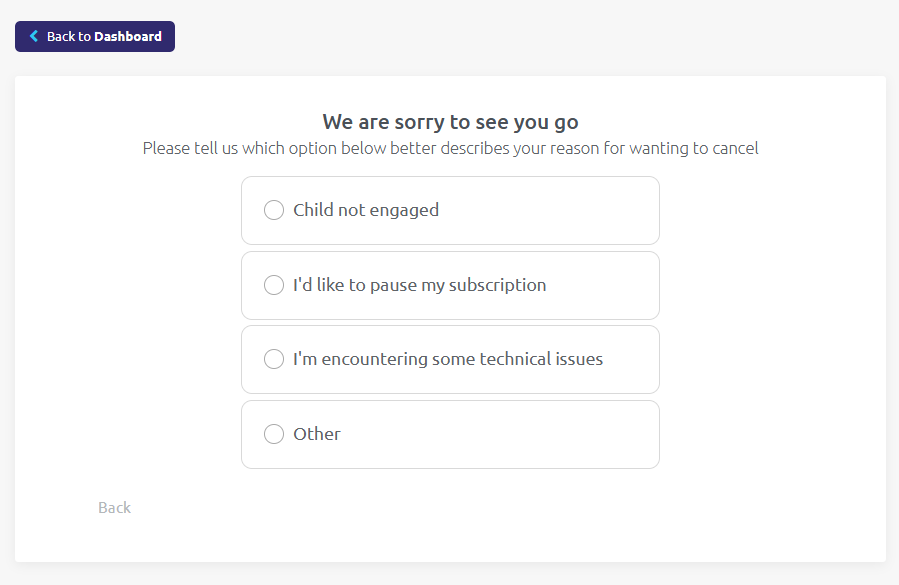 Ellinopoula app Parent's Dashboard page